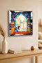 Silver Framed Morocco Themed Decorative Mdf Wall Clock - 2