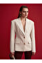 60774 Fitted Cut Padded Blazer-Ecru - 2