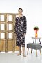 Estiva 23246-2 Top Button Long Sleeve Print Lycra Viscose Casual Dress - 5