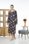 Estiva 23246-2 Top Button Long Sleeve Print Lycra Viscose Casual Dress - 3