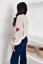 Women's Heart and Bow Pattern Embroidered Knit Cardigan – Love Knit - 4
