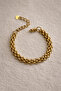 Steel Gold Thick Taiz Bracelet - Does not blacken-