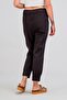 Women's Cotton Fabric Elastic Waist Elastic Leg Comfortable Cut Trousers Cotton Black - 6