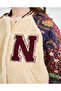 Bomber Jacket with Printed Embroidered Sleeves - 3