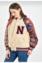 Bomber Jacket with Printed Embroidered Sleeves - 5