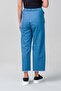 Women's Flared Jeans with Flap Pockets, Distressed Stitching, Elastic Waist, Slim Fit, Indigo Light Blue - 6