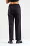 Women's Elastic Waist Drawstring Combination Four-Pocket Stretch Fabric Cotton Trousers Black - 5