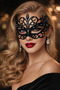 Party Mask Women's New Year's Eve Stone Mask Black Lace Look Prom Costume Party - 7