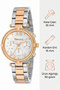 Women's Wrist Watch Steel Cord Steel Case Rose-Silver with Stone Bracelet Gift Zmfer045 - 5