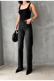 Women's Black Color Shiny Stone Special Design Jean Denim Pants