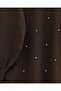 Stone Detailed Square Patterned Knitwear Tunic - Brown - 4