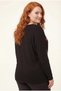 Women's Plus Size Colorful Stone Printed Black Blouse - 6