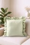 Melma 100% Cotton Green Poti Checked Ruffled Decorative Cushion Cover 45X45- Living Room-Garden Decoration - 4
