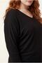 Women's Plus Size Black Blouse with Back Hoop Detail - 4