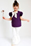 Girl's Lilyum Purple Blouse Cream Spanish Pants Bottom Top Set April 23 Show Outfit - 4