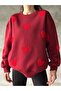 Heart Embroidered 3 Threads Charted Sweatshirt - 6