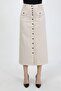 Full-Length Buttoned Hem Pocket Hijab Skirt Antique Ecru - 3