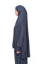 Practical Two Piece Cotton Bat Sleeve Headscarf Organic Hijab Prayer Dress-Smoked - 3