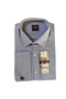 Blue Herringbone Patterned Slim Fit French Double Cuff Shirt - 2
