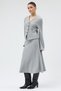 Gray Pocketed Buttoned Cardigan and Long Skirt Set 3109A - 3