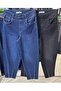 Plus Size Elastic High Waisted Stretch Fabric Wide Fit Mom Women's Stoned Jeans - 5
