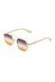 Corner Design Cream Frame Black Gradient Glass Women's Sunglasses - 3