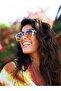 Corner Design Cream Frame Black Gradient Glass Women's Sunglasses - 6