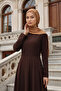 Ready-To-Wear Turban with Low-Cut Neckline and Gold Accessories, Camel, Ht-11A