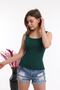 Women's Emerald Color Square Collar Strappy Knitwear Blouse Athlete - 5