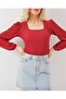0442 Long Sleeve Blouse - Red - 3