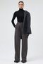 Anthracite High Waist Double Button Wide Leg Women's Trousers 5010 - 6