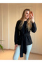 Crew Neck Belted Oversized Sweater - 8