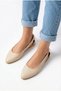 Cream Women's Ballet Flats Comfortable Orthopedic Sole Mom Shoes Leather - 3