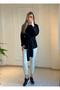 Crew Neck Belted Oversized Sweater - 9