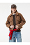 Long Sleeve Short Plush Coat with Zipper Pockets - 2