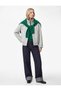 Mock Neck Kaşe Bomber Jacket with Long Sleeves, Pockets and Zipper
