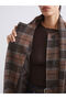 Quality Pieces from Çelebi Store: Embroidered Women's Cashmere Coat with Scarf and Zero Roba Collar Check Pattern - 7