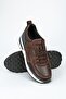Novara Genuine Leather Handmade Men's Brown Sneakers - 7