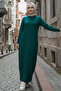 Slit Detailed Knitwear Dress S510 Emerald Green