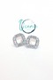 Brass Silver Color Zircon Stone Square Model Women's Earrings – Modern & Shiny Design - 4