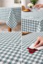 Checkered Tablecloth, Table Cloth, Picnic Cover, Duck Fabric, Water and Stain Repellent, Bohemian Style