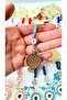Lilac Gold Plated Evil Eye Beaded Keychain - 2
