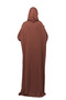 Practical One-Piece Cotton Bat Sleeve Attachable Organic Prayer Dress with Headscarf Chocolate - 5