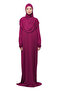 Practical One-Piece Cotton Bat Sleeve Attachable Organic Prayer Dress with Headscarf Dark Fuchsia