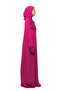 Practical One-Piece Cotton Bat Sleeve Attachable Organic Prayer Dress with Headscarf Fuchsia - 4