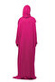 Practical One-Piece Cotton Bat Sleeve Attachable Organic Prayer Dress with Headscarf Fuchsia - 5