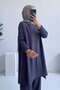 Mira Mercerized Hijab Set - Smoked - 3