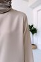 Skirt Hem Chain Hijab Double Set - Beige - 5