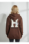 Women's Hooded three-thread hello kitty b Printed soft touch cotton-lined long sleeve sweatshirt - 4