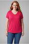 Women's Plus Size V-Neck Pink T-Shirt – Relaxed Fit, Breathable Fabric, Available in Sizes up to 6XL